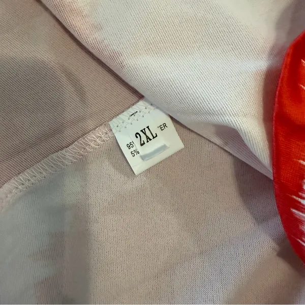 Women's Maxi Orange and White Thin Strap Sundress Size 2XL #260554 - Image 5