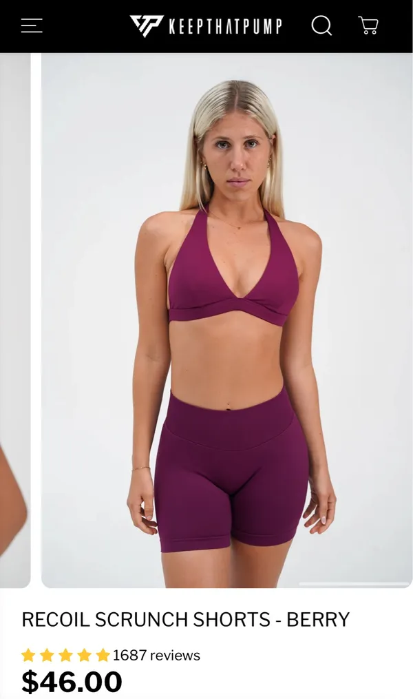 Keep That Pump workout shorts Purple Size M - Image 2