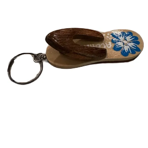 Hawaiian Aloha Flip Flop Key Chain Charm‎ Brown - Image 6