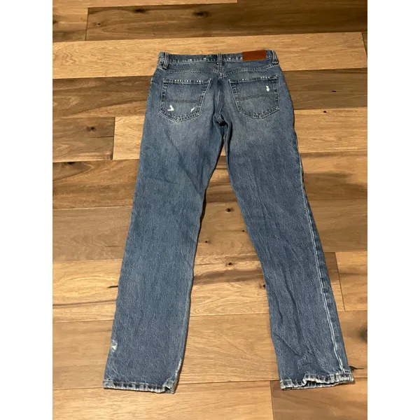 Lucky Brand Mens Medium Wash Straight Leg Distressed Jeans Size W29 L34 - Image 6