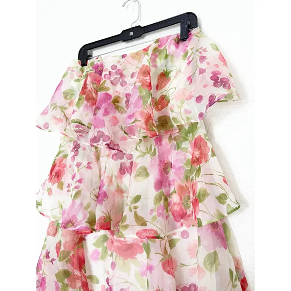 NWT Abercrombie and Fitch Organza Tiered Strapless Mini Dress Size Medium - Image 9