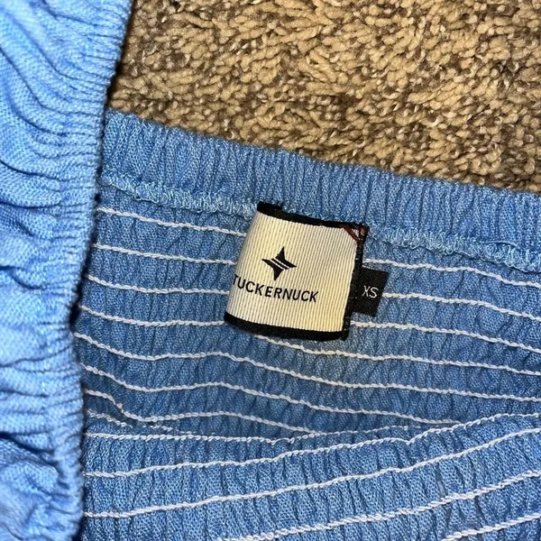 Tuckernuck • Beaufort Blue Annie Smocked Dress Linen Blend Size XSmall - Image 3