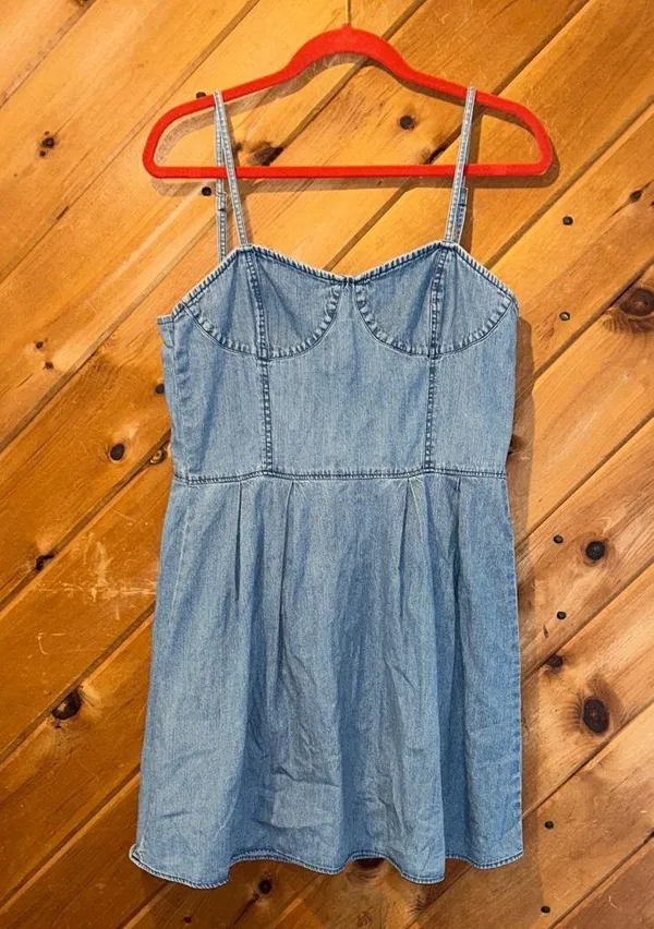 Frenchi denim fit & flare spaghetti strap dress - Image 2