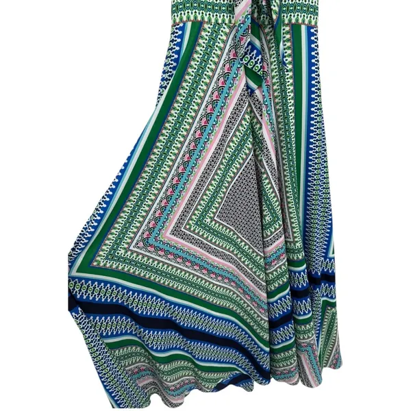 NWT Eliza J Scarf Print Chiffon Maxi Dress‎ Size 2 Vacation Feminine Colorful - Image 13