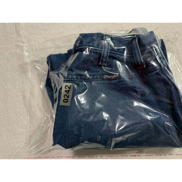 Vintage Wrangler High Rise Straight Leg Jeans Blue USA Made 12NBPRB 7/8 x 36 - Image 12