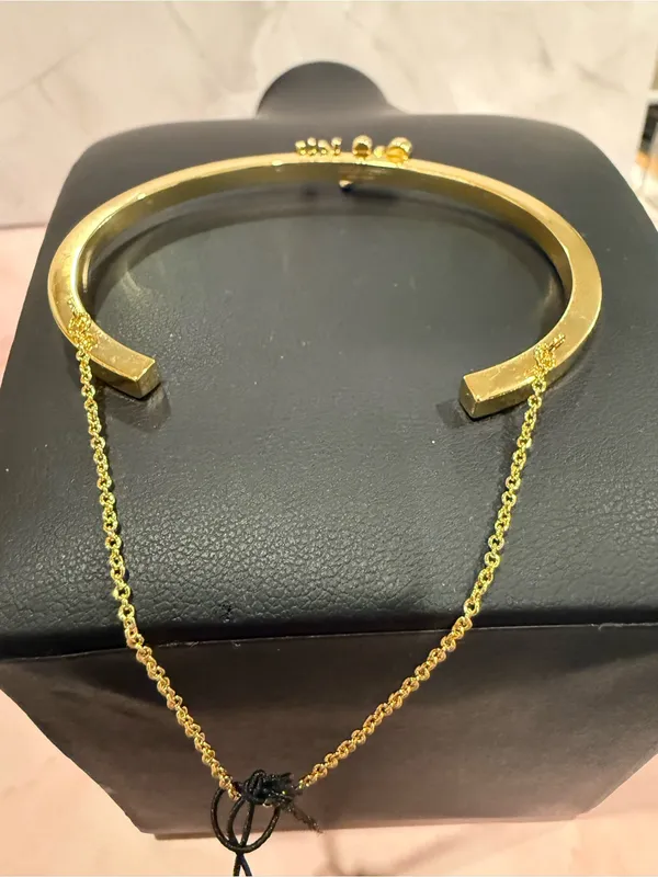 COACH | Gold Plated Traditional Horse & Carriage Logo Cuff Bracelet | Medium - Image 5