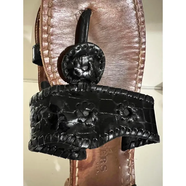 Jack Rogers Women's Black Leather Sandals - Image 5