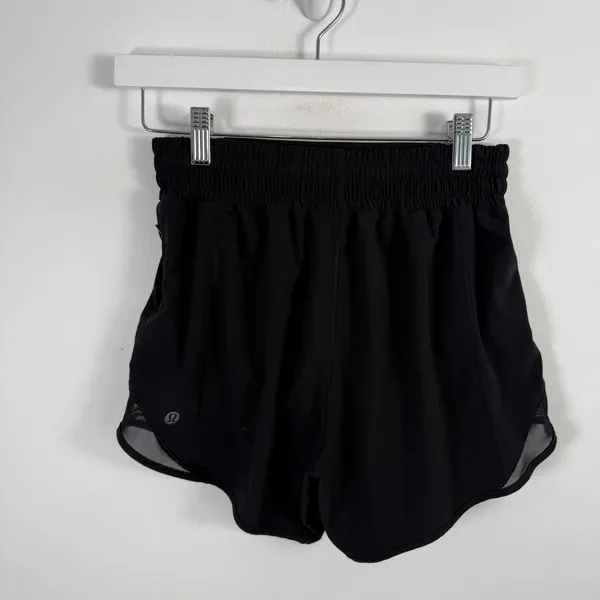 Lululemon Hotty Hot High Rise Lined Short 4" Long Black Athletic Gym Womens 4 - Image 3
