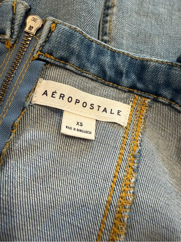 Aeropostale Women’s Light Blue Denim Stretch Dress with Slim Straps - Image 8