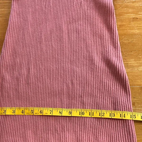 Abercrombie & Fitch Ribbed Pink Collared Bodycon V-neck Mini Dress Size MT - Image 7
