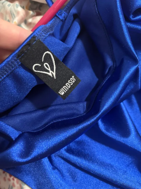Blue Satin Homecoming Windsor Dress - Image 3