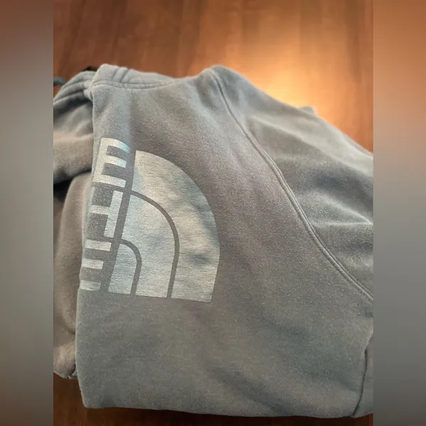 The North Face Sweatshirt Hoodie Women's S Long Sleeve Graphic Logo Pocket Blue - Image 9