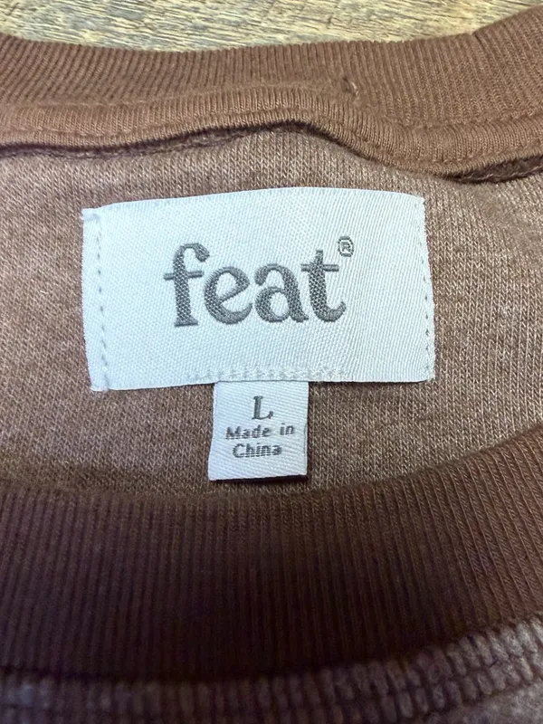 Feat Clothing BlanketBlend Womens Large Brown Pullover Crewneck Soft Sweatshirt - Image 2