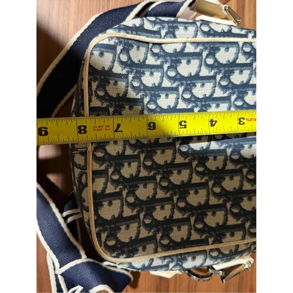Christian Dior Trotter Monogram Messenger Bag Blue Adiorable Crossbody Vintage - Image 14