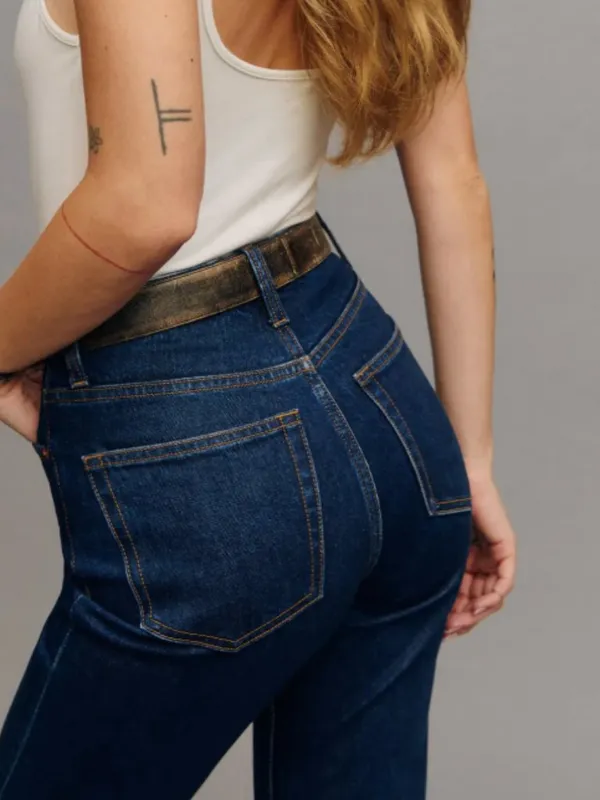 NWT $178 Reformation Jax High Waist Straight Leg Jeans 28, SENECA - Image 2