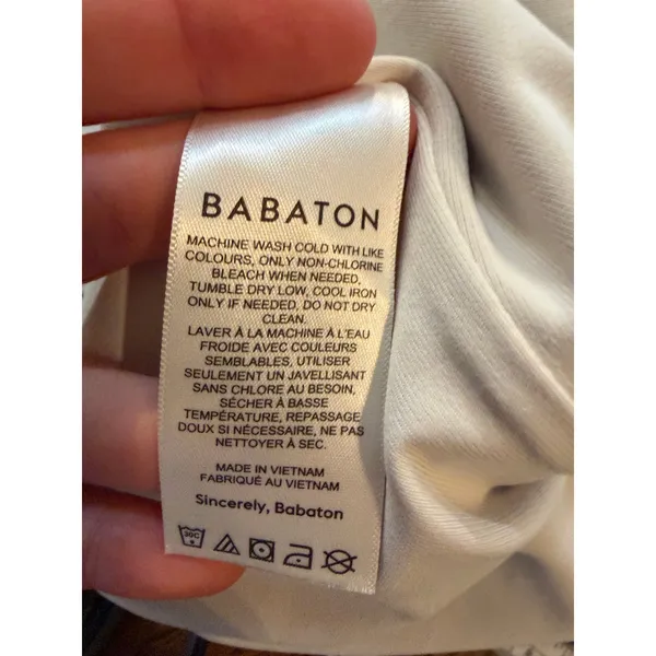 Aritzia Bodysuit Babaton NWT Contour Matte Pearl Short Sleeve Size XL - Image 5