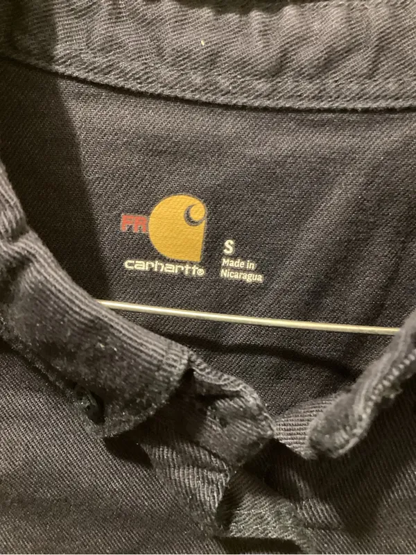 Carhartt Dark Navy Button-Down Work Shirt - Long Sleeve - Image 2