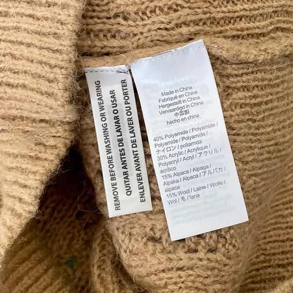 NWT!! J. CREW Balloon Sleeve Cable Knit Sweater Pale‎ Clay Tan Brown X-Small - Image 12