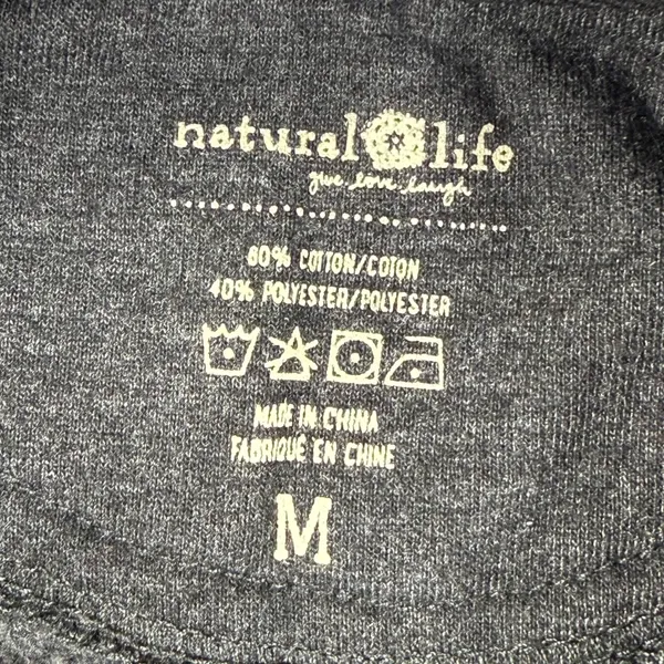 Natural Life Kindness Matters Floral Graphic Sweatshirt Charcoal Gray Medium - Image 2