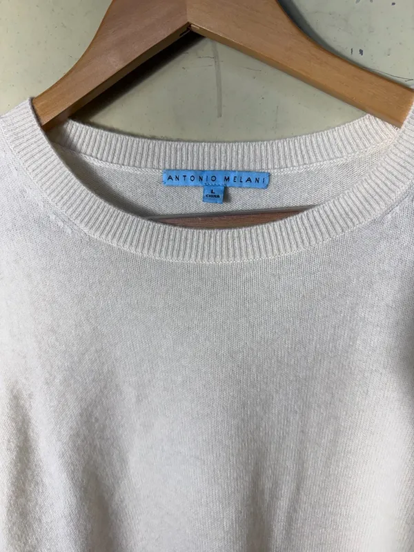 Antonio Melani 100% Cashmere Colorblock Crewneck Sweater Size Large Minimalist - Image 6