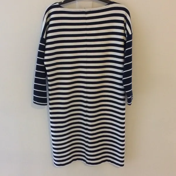 J. Crew Blue & White Stripe 3/4 Sleeve Nautical T-Shirt Jersey Dress‎ - Image 5