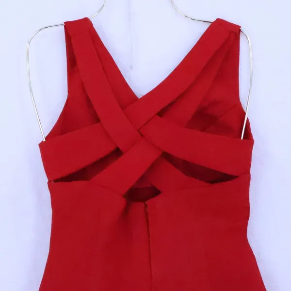 Vintage 90s Y2K Crisscross Back Maxi Dress Womens Size XS Red Formal Evening - Image 5