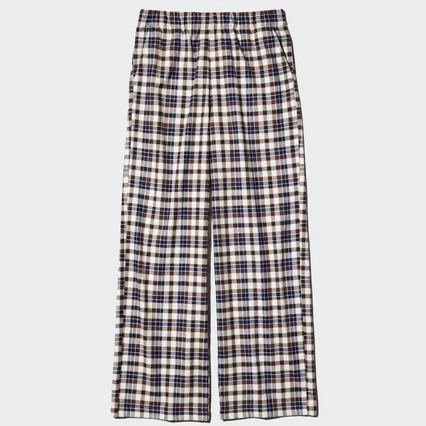 Uniqlo Flannel Pants | Checked NWT Brown Large - Image 2
