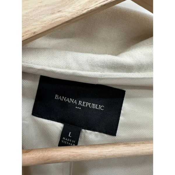 Banana Republic Oversized Two-Button Blazer Cream Sz L NWT Career Office Minimal - Image 7