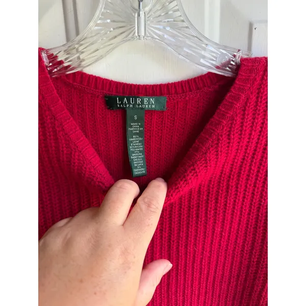 Vintage Ralph Lauren Women's Holiday Rd Chunky Knit Lambswool Angora Sweater S - Image 5