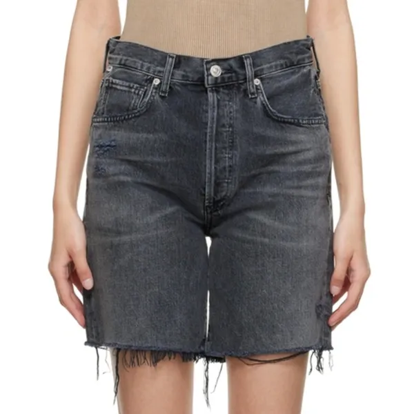 CITIZENS OF HUMANITY Camilla Raw Hem Shorts in Karma Size 24 - Image 7