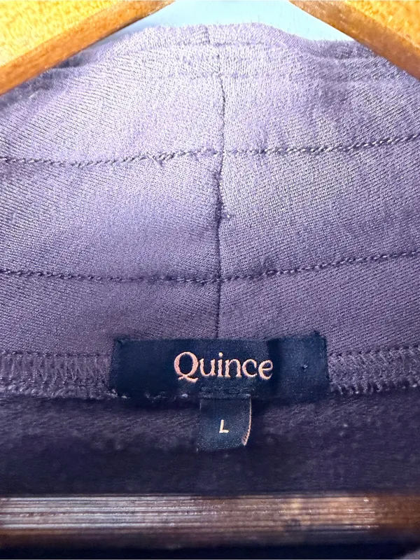 Quince SuperSoft Fleece Mock Neck Pullover in dried fig size large - Image 4