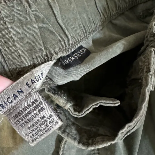 American Eagle Cargo Relaxed Mom Jogger Sz 10 Olive Army Green Cotton Blend - Image 16