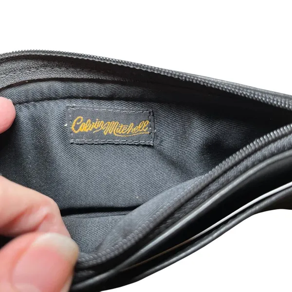 Calvin Mitchell Women Card‎ Case Wallet Black Leather Minimal Sleek Compact - Image 3