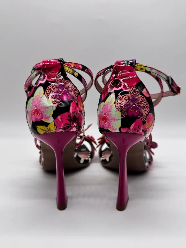 Betsey Johnson Camile Sandals 3D Butterfly Floral Ankle Strap Polka Dot Heel 5.5 - Image 9