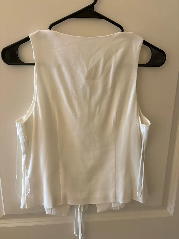 Evolution White tie vest tank top - Image 2