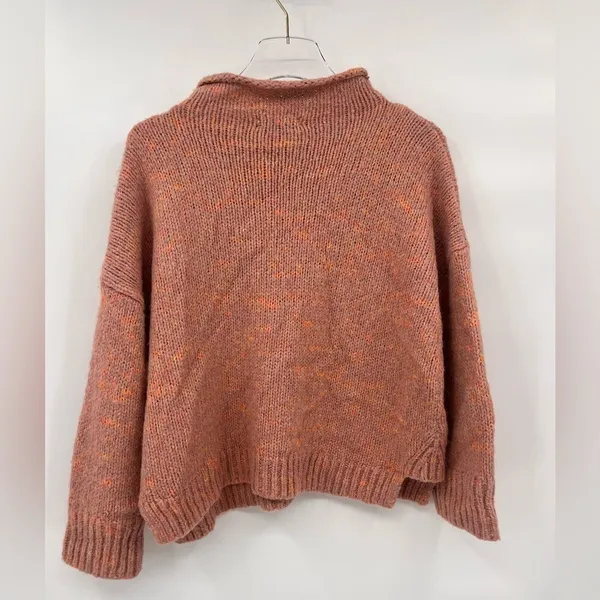 MADEWELL Funnel Neck Sweater In Pink-multi size small‎ - Image 3