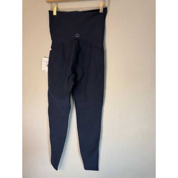 Beyond Yoga Beyond The Bump Spacedye Navy Leggings Pockets Sz M NWT - Image 7