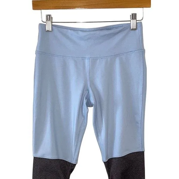 Alo Yoga Womens Goddess Colorblock Ruched High Waist Leggings Blue Black Size XS - Image 4