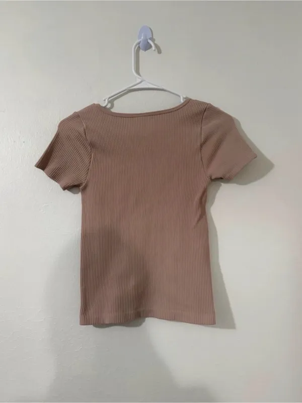 Free People Intimately Ribbed Fitted Tee | Size: Medium/Large - Image 2