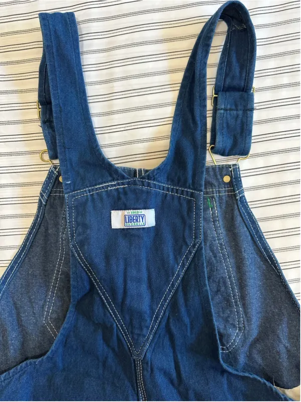 Women's Liberty Denim Overalls Size 30 Blue and Green - Image 2