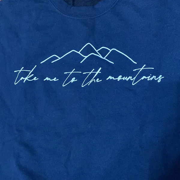 Navy Sweatshirt “Take Me to the Mountains” - Image 2