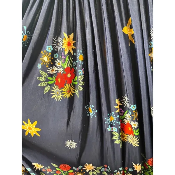 Lildy Women Small/Medium Blue Floral Smock Tie Shoulder Boho Festival Maxi Dress - Image 4