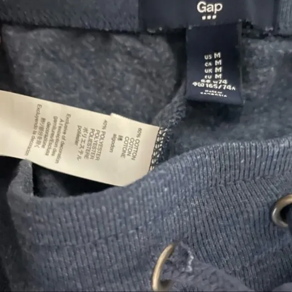 Gap womens navy blue cropped elastic drawstring loungewear jogger pants medium - Image 4