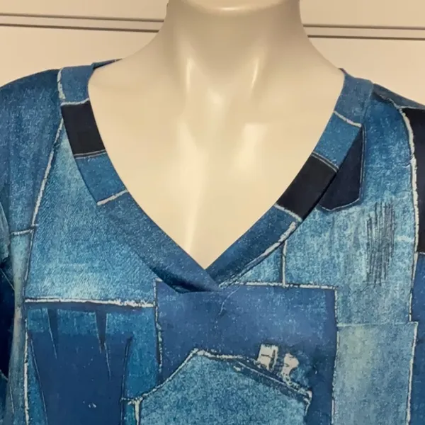 Blue Abstract Midi Dress - Image 2
