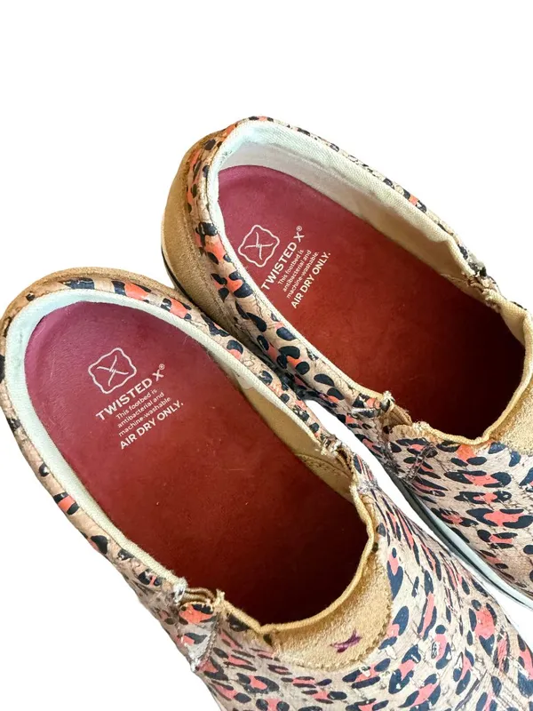 Twisted X Slip On Kicks Comfort Shoes Cork Leather Leopard Print Size 7.5 Womens - Image 5