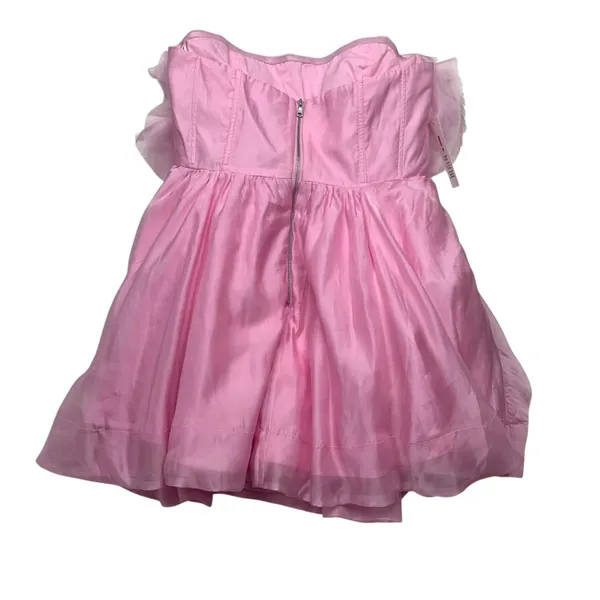 Bardot Fleurette Lili pink size 8 large new mini dress strapless romantic preppy - Image 3