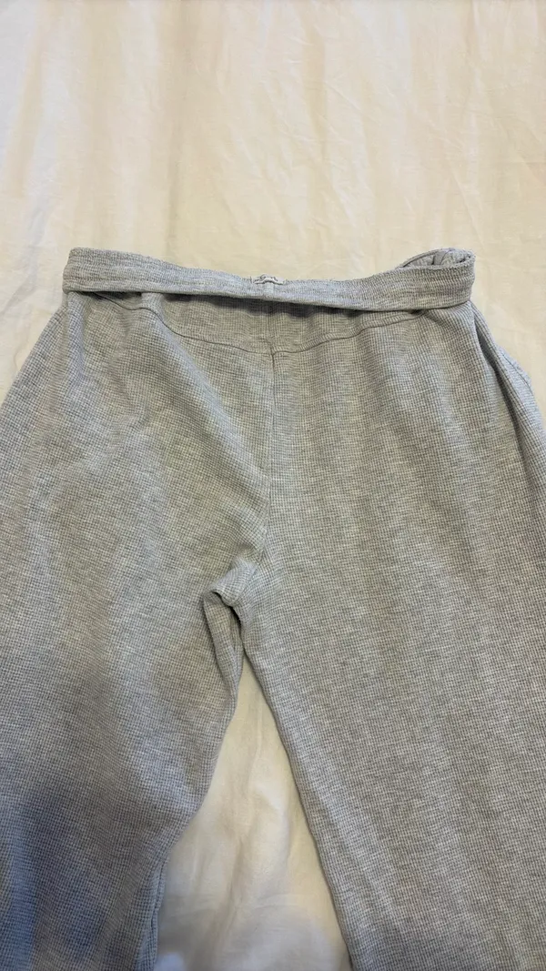 Grey Waffle Brandy Melville Sweatpants - Image 3