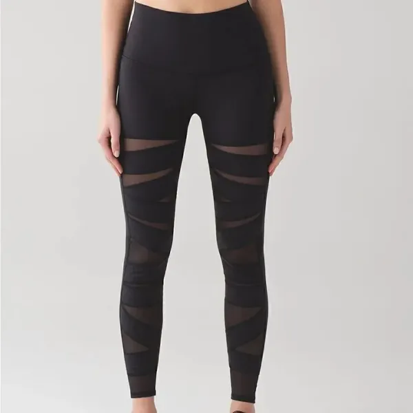 Lululemon High Rise Wunder Under Tech Mesh Black 6 - Image 4