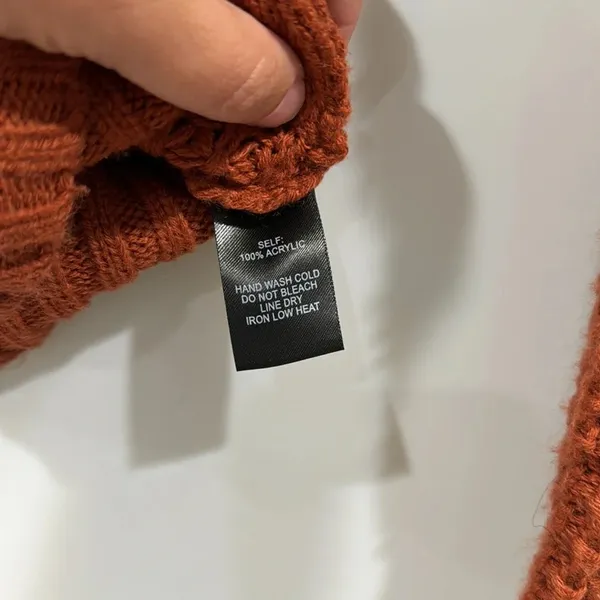 Lulus Women's Rust Orange Cable Knit Crop Crew Neck Sweater Sz Small - Image 4
