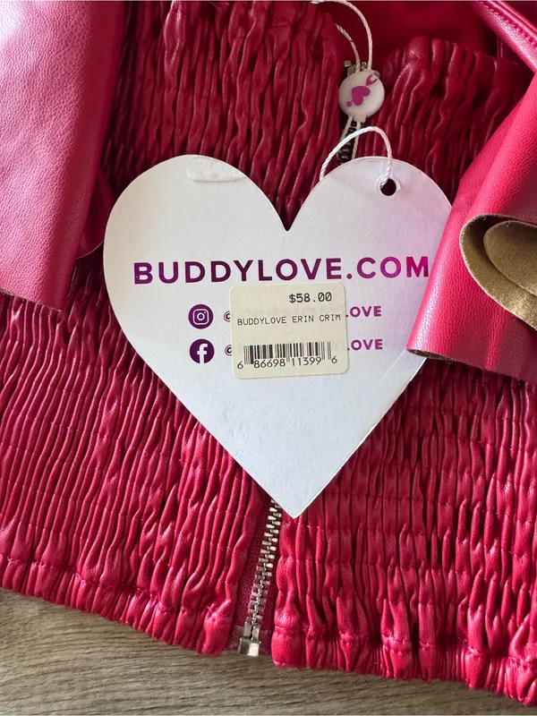 Buddy Love Erin Vegan Leather Top in Crimson Size S NWT - Image 5